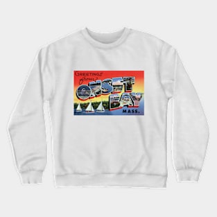 Greetings from Onset Bay Massachusetts, Vintage Large Letter Postcard Crewneck Sweatshirt